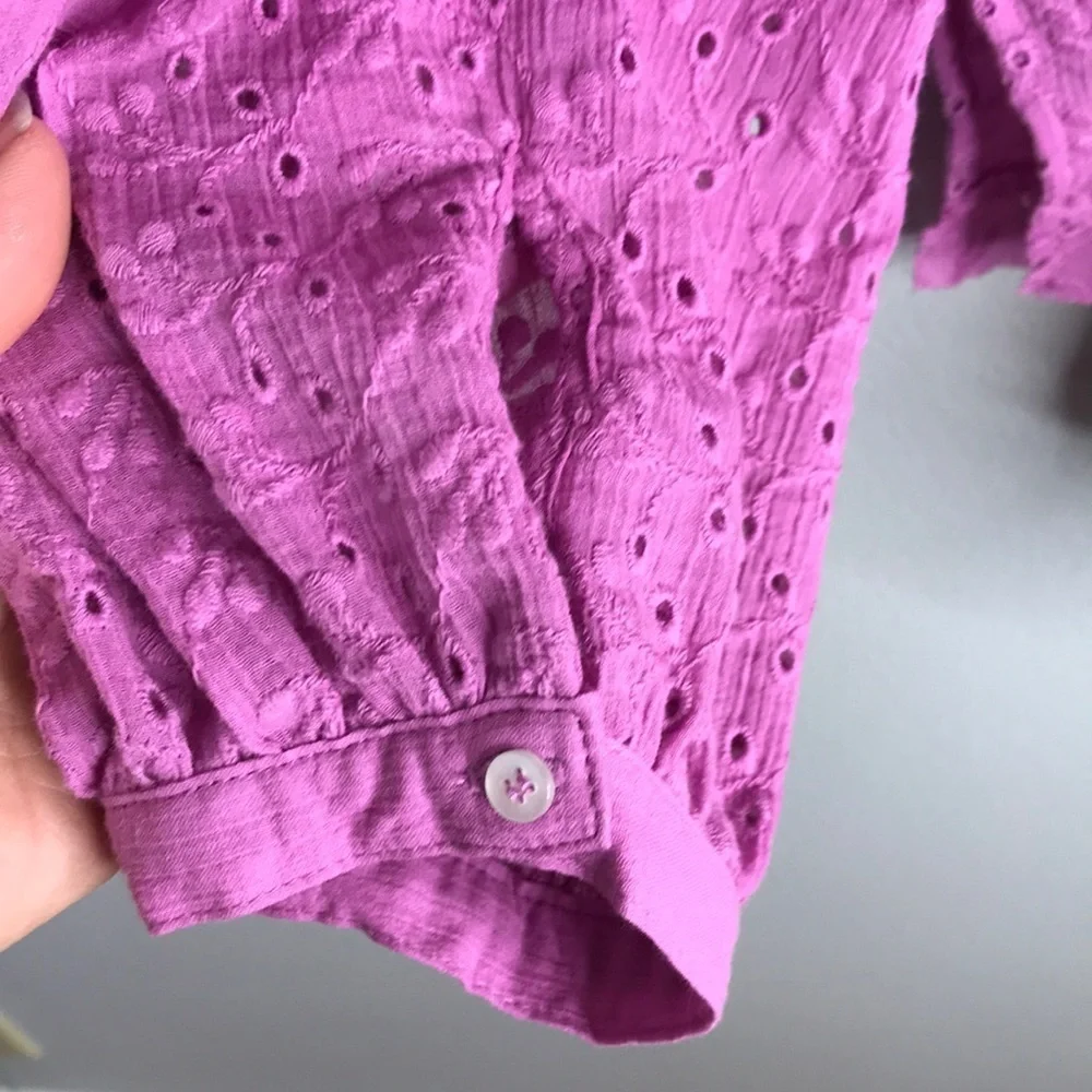 FREE PEOPLE Maddison Eyelet Blouse NWT M